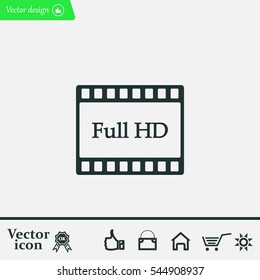 Full HD video icon, vector illustration
