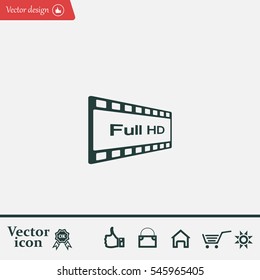 Full HD video icon, vector illustration