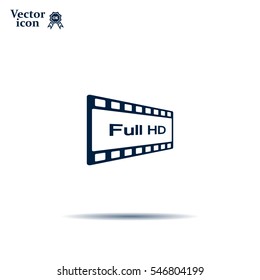 Full HD video icon, vector illustration