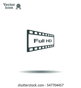 Full HD video icon, vector illustration