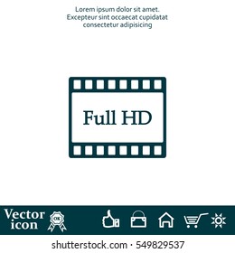 Full HD video icon, vector illustration
