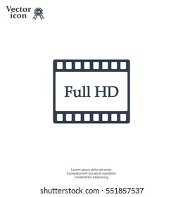 Full HD video icon, vector illustration