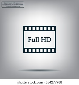 Full HD video icon, vector illustration