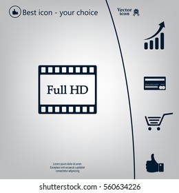 Full HD video icon, vector illustration