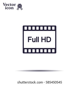 Full HD video icon, vector illustration