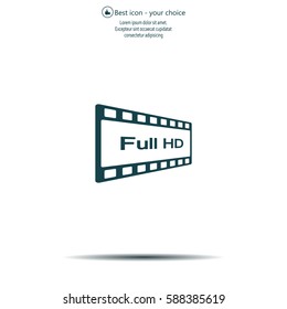 Full HD video icon, vector illustration