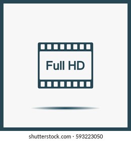 Full HD video icon, vector illustration