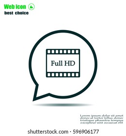 Full HD video icon, vector illustration