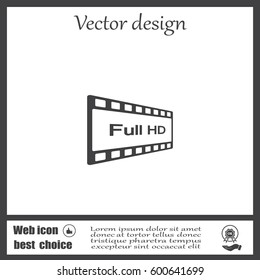 Full HD video icon, vector illustration