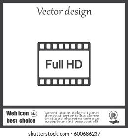 Full HD video icon, vector illustration