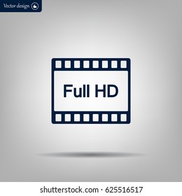 Full HD video icon, vector illustration