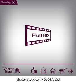 Full HD video icon, vector illustration