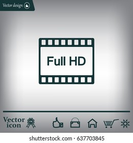 Full HD video icon, vector illustration