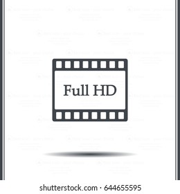Full HD video icon, vector illustration