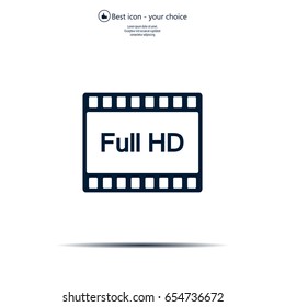 Full HD video icon, vector illustration