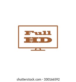 Full hd widescreen tv sign icon.