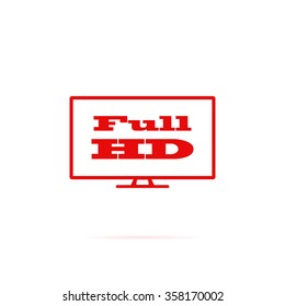 Full hd widescreen tv sign icon.