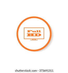 Full hd widescreen tv sign icon.