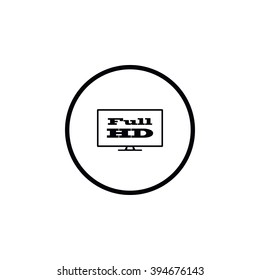 Full hd widescreen tv sign icon.