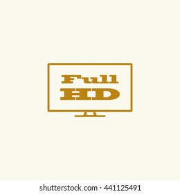 Full hd widescreen tv sign icon.