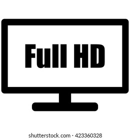Full HD widescreen TV vector icon
