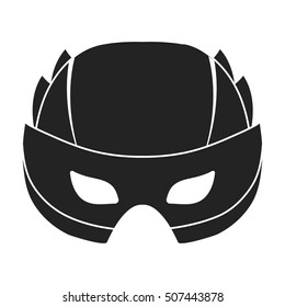 Full head mask icon in black style isolated on white background. Superhero's mask symbol stock vector illustration.