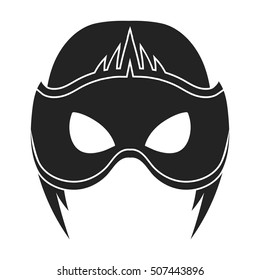 Full head mask icon in black style isolated on white background. Superhero's mask symbol stock vector illustration.