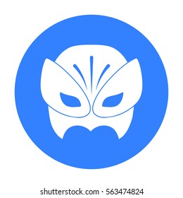 Full head mask icon in black style isolated on white background. Superhero s mask symbol stock vector illustration.