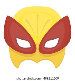 Full head mask icon in cartoon style isolated on white background. Superhero's mask symbol stock vector illustration.