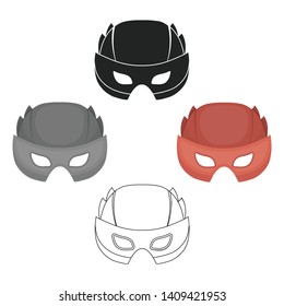 Full head mask icon in cartoon,black style isolated on white background. Superhero's mask symbol stock vector illustration.