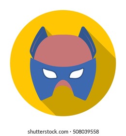 Full head mask icon in flat style isolated on white background. Superhero's mask symbol stock vector illustration.