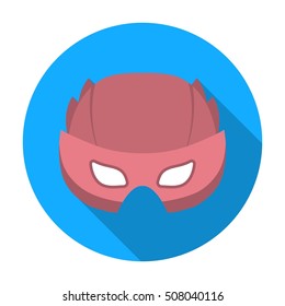 Full head mask icon in flat style isolated on white background. Superhero's mask symbol stock vector illustration.