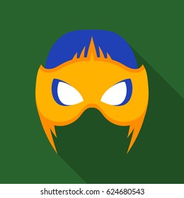 Full head mask icon in flate style isolated on white background. Superhero's mask symbol stock vector illustration.