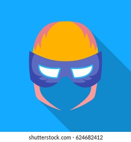 Full head mask icon in flate style isolated on white background. Superhero's mask symbol stock vector illustration.