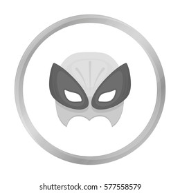 Full head mask icon in monochrome style isolated on white background. Superhero's mask symbol stock vector illustration.