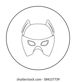 Full head mask icon in outline style isolated on white background. Superhero s mask symbol stock vector illustration.