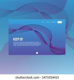 Full header for website landing page with line flow illustration