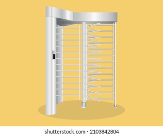 Full height gate barrier to block the passage without permission or identification