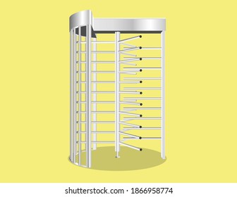 full height turnstile to block the passage without permission or identification