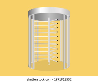 Full Height turnstile Single Lane 3arms. security gates Vector illustration