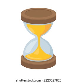 Full Hourglass Sign Emoji Icon Illustration. Vintage Clock Vector Symbol Emoticon Design Clip Art Sign Comic Style.