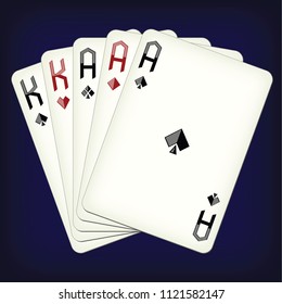 Full house - playing cards vector illustration