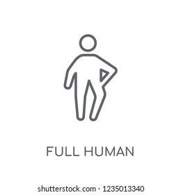 full human linear icon. Modern outline full human logo concept on white background from Feelings collection. Suitable for use on web apps, mobile apps and print media.