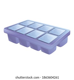 Full ice cube tray icon. Cartoon of full ice cube tray vector icon for web design isolated on white background