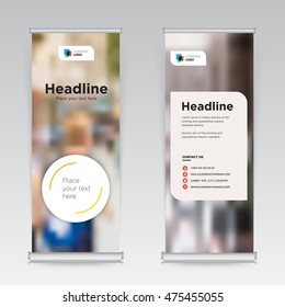 Full image background roll up business brochure flyer banner design vertical template vector, cover presentation abstract geometric, layout in rectangle size, EPS