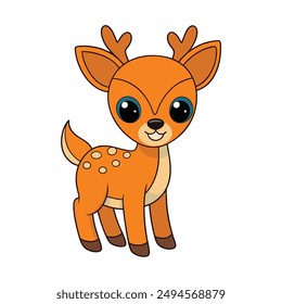 Full Image Cute Deer Clipart Vector Illustration