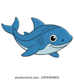 Full image of a whale shark on a white background