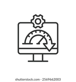 Full Install icon in line design. Full install, setup, installation, software, system, configure, program on white background vector. Full Install editable stroke icon