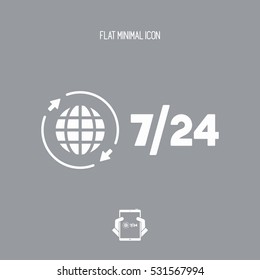 Full international services - All time - 7/24 - Vector web icon