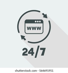 Full internet services 24/7 - Vector web icon